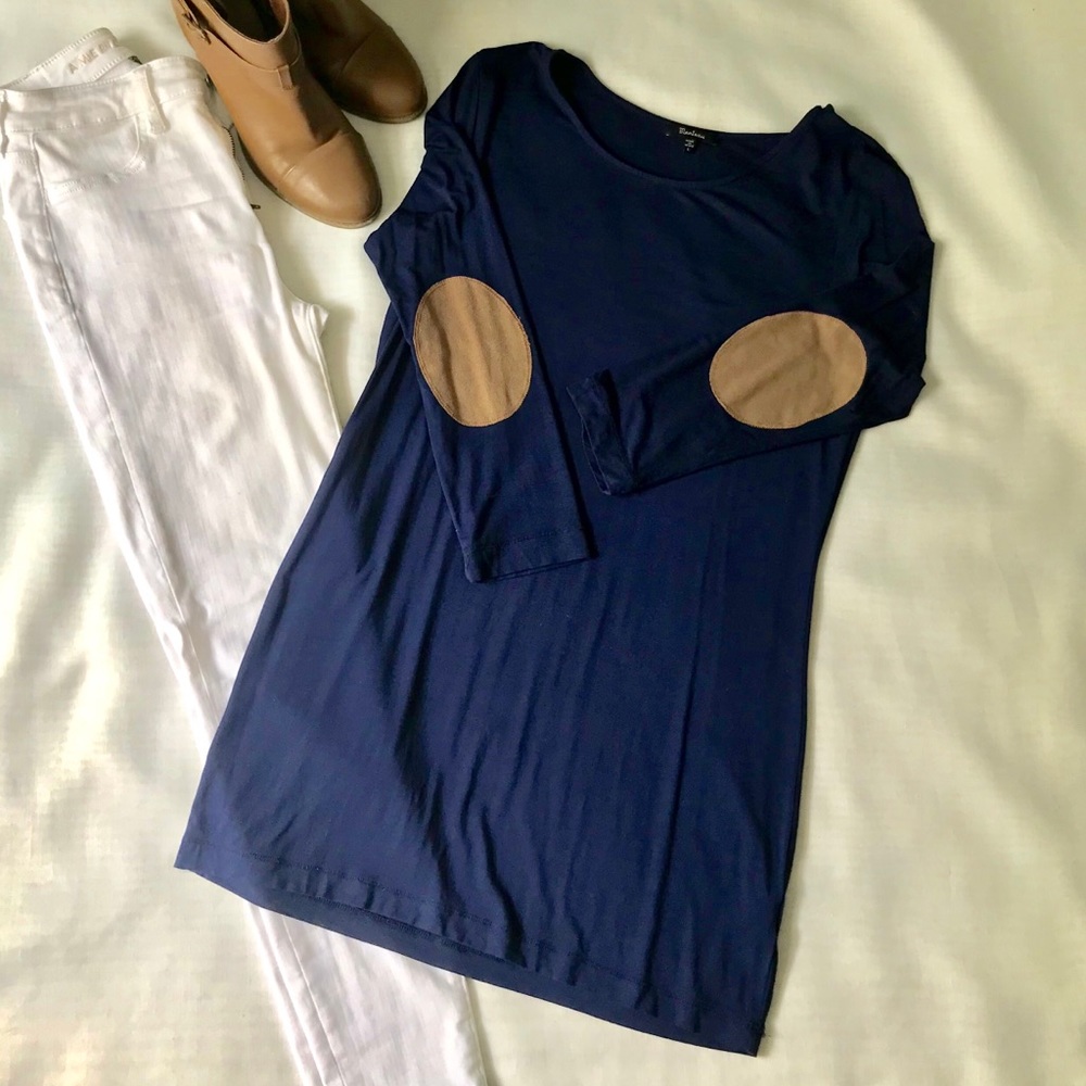 2/$40 Navy 3/4 Shirt With Elbow Patch